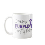 I Wear Purple For My Patients (Purple Ribbon) mugs