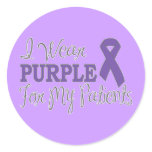 I Wear Purple For My Patients (Purple Ribbon) stickers