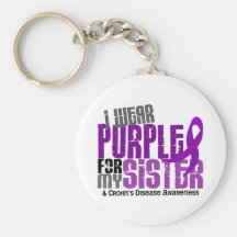 I Wear Purple For My Sister 6 Crohn’s Disease Keychains