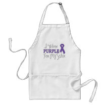 I Wear Purple For My Sister (Purple Ribbon) Aprons