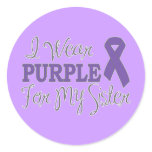 I Wear Purple For My Sister (Purple Ribbon) stickers