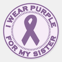 I Wear Purple For My Sister Stickers
