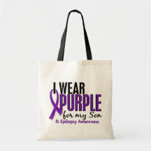 I Wear Purple For My Son 10 Epilepsy Canvas Bag