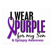 I Wear Purple For My Son 10 Epilepsy Postcard