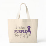 I Wear Purple For My Son (Purple Ribbon) bags