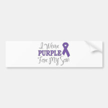 I Wear Purple For My Son (Purple Ribbon) Bumper Stickers