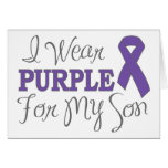 I Wear Purple For My Son (Purple Ribbon) cards