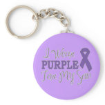 I Wear Purple For My Son (Purple Ribbon) keychains