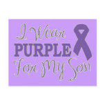 I Wear Purple For My Son (Purple Ribbon) postcards