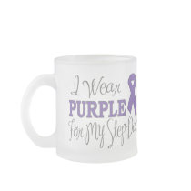I Wear Purple For My Step-Dad (Purple Ribbon) Coffee Mugs