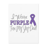 I Wear Purple For My Step-Dad (Purple Ribbon) postcards