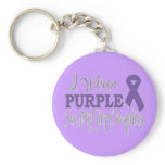 I Wear Purple For My Step-Daughter (Purple Ribbon) keychains