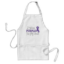 I Wear Purple For My Uncle (Purple Ribbon) Aprons