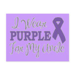 I Wear Purple For My Uncle (Purple Ribbon) postcards
