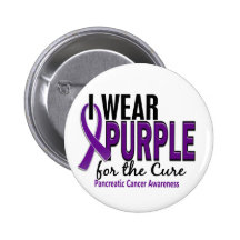 I Wear Purple For The Cure 10 Pancreatic Cancer Button