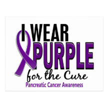 I Wear Purple For The Cure 10 Pancreatic Cancer Postcards