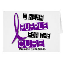 I Wear Purple For The Cure 37 Epilepsy Card