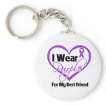 I Wear Purple Heart Ribbon - Best Friend keychains