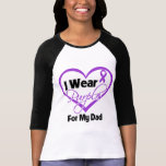 I Wear Purple Heart Ribbon - Dad T Shirt