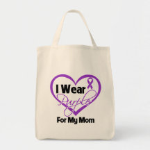 I Wear Purple Heart Ribbon - Mum Tote Bag