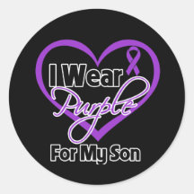 I Wear Purple Heart Ribbon - Son Stickers