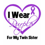 I Wear Purple Heart Ribbon - Twin Sister t-shirts