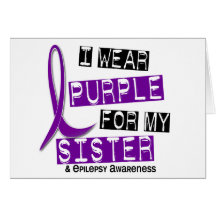 I Wear Purple Sister Epilepsy Card