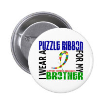 I Wear Puzzle Ribbon For My Brother 46 Autism Pins