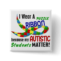 I Wear Puzzle Ribbon For My Students 33 AUTISM