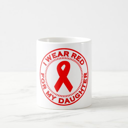 I Wear Red For My Daughter Coffee Mugs