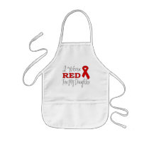 I Wear Red For My Daughter (Red Ribbon) Apron