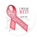 I Wear Red for my Daughter Round Stickers