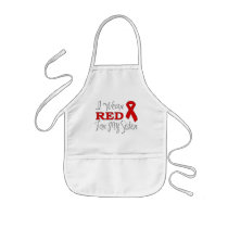 I Wear Red For My Sister (Red Ribbon) Apron