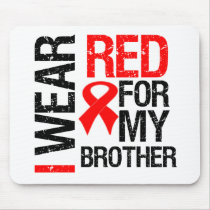 I Wear Red Ribbon For My Brother Mouse Mats