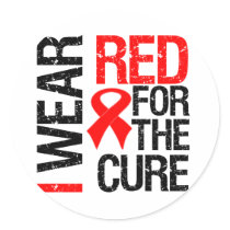 I Wear Red Ribbon For The Cure Stickers