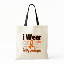 I Wear Ribbon Collage Granddaughter - Leukaemia Tote Bags