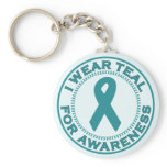 I Wear Teal For Awareness keychains