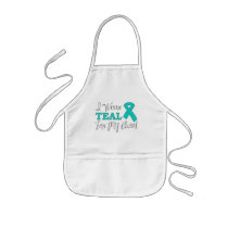 I Wear Teal For My Aunt (Teal Awareness Ribbon) Apron