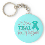 I Wear Teal For My Boyfriend (Teal Ribbon) keychains
