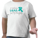I Wear Teal For My Daughter (Teal Ribbon) t-shirts