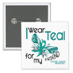 I Wear Teal For My Friend 45 Ovarian Cancer Button