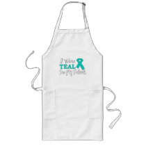 I Wear Teal For My Patients (Teal Ribbon) Aprons