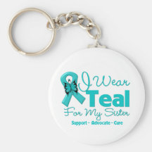 I Wear Teal For My Sister Keychain