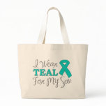 I Wear Teal For My Son (Teal Awareness Ribbon) bags