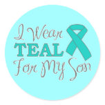 I Wear Teal For My Son (Teal Awareness Ribbon) stickers