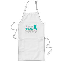 I Wear Teal For My Step-Son (Teal Ribbon) Aprons