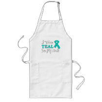 I Wear Teal For My Uncle (Teal Awareness Ribbon) Aprons