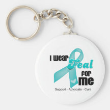 I Wear Teal Ribbon For Me Keychain