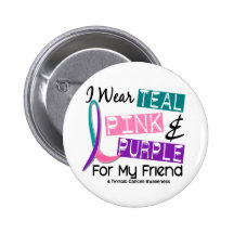 I Wear Thyroid Cancer Ribbon For My Friend 37 Pinback Button