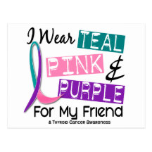 I Wear Thyroid Cancer Ribbon For My Friend 37 Postcard